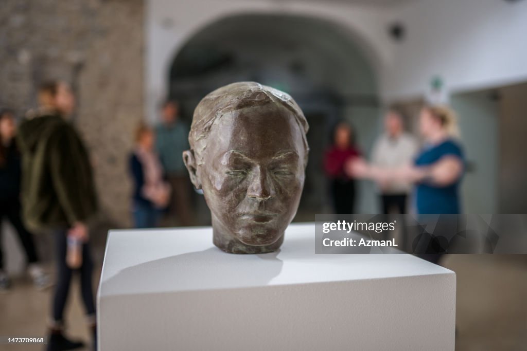 Bronze Head on Display at the Museum