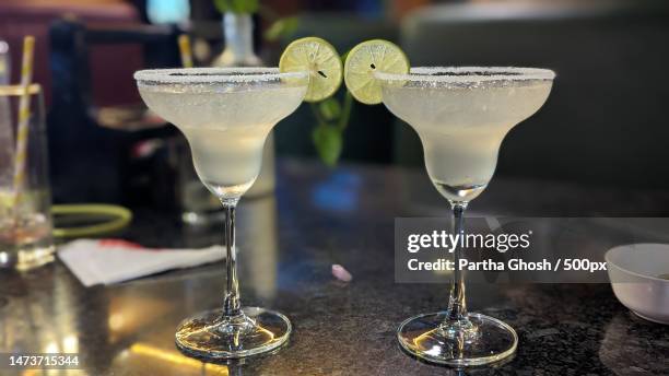 close-up of drinks on table,bidhannagar,india - margarita stock pictures, royalty-free photos & images
