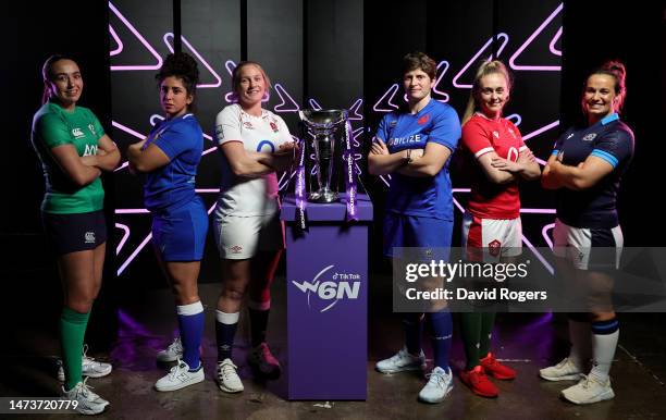 Nichola Fryday of Ireland, Silvia Turani of Italy, Alex Matthews of England, Audrey Forlani of France, Hannah Jones of Wales and Rachel Malcom of...