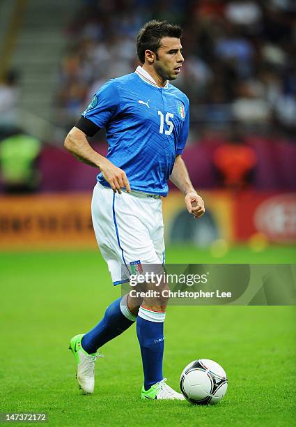 Andrea Barzagli of Italy in action during the UEFA EURO 2012 semi final match between Germany and Italy at the National Stadium on June 28, 2012 in...