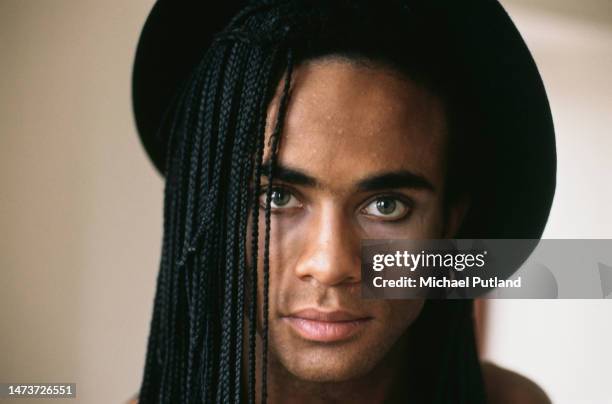 Singer Rob Pilatus of Franco-German R&B duo, Milli Vanilli, Gun Wharves, Wapping, London, 27th September 1988.