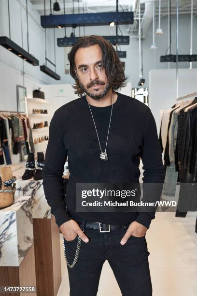 Fashion designer Mike Amiri is photographed for WWD on September 23, 2020 in his Rodeo Drive store in Beverly Hills, California.