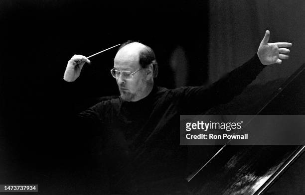 John Williams leads the Boston Pops during rehearsal at Symphony Hall in Boston, MA on June 17, 1982