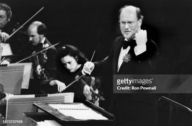 John Williams conducts Boston Pops during performance at Symphony Hall in Boston, MA on June 17, 1982