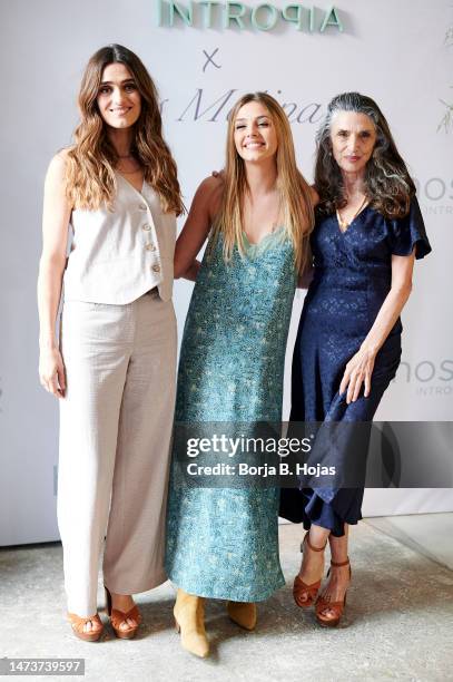 Olivia Molina, Maria Molina and Angela Molina attend the Hoss Entropia Campaign Presentation on March 15, 2023 in Madrid, Spain.