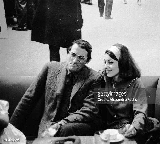 Actor Gregory Peck with his wife Veronique Passani at Los Angeles, in 1964.
