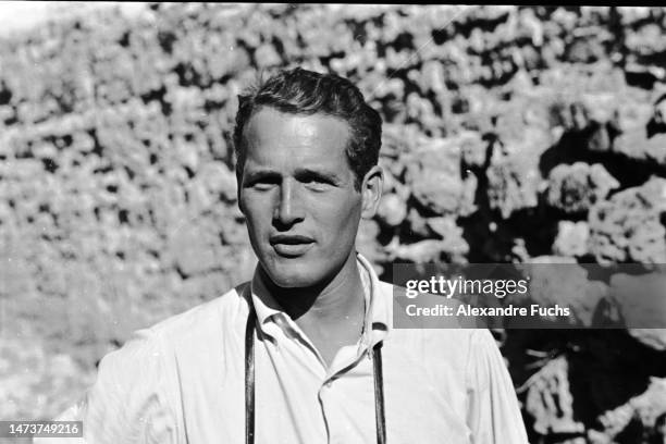 Actor Paul Newman visits Masada, in Israel, in 1959, while he was there filming the movie "Exodus".