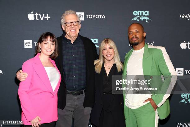 Julie Ann Emery, Carlton Cuse, Debbie Levin, and Cornelius Smith attend the Apple TV+ and The Hollywood Reporter at Environmental Media Association...