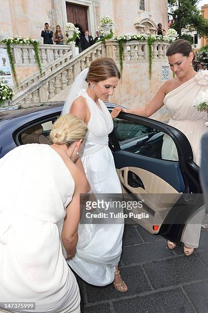Kate Waterhouse attends her wedding to Luke Ricketson on June 28, 2012 in Taormina, Italy.