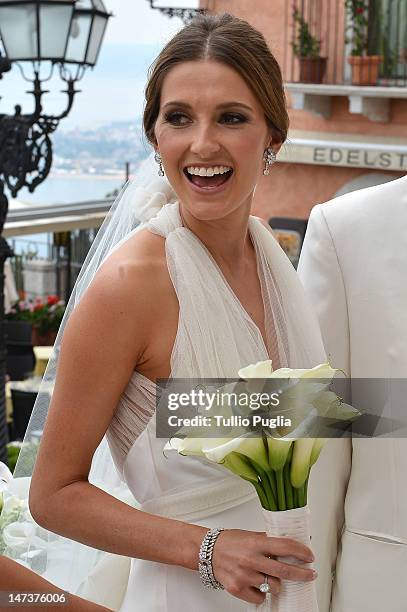 Kate Waterhouse attends her wedding to Luke Ricketson on June 28, 2012 in Taormina, Italy.