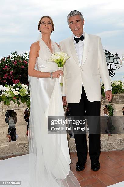 Kate Waterhouse attends her wedding to Luke Ricketson on June 28, 2012 in Taormina, Italy.