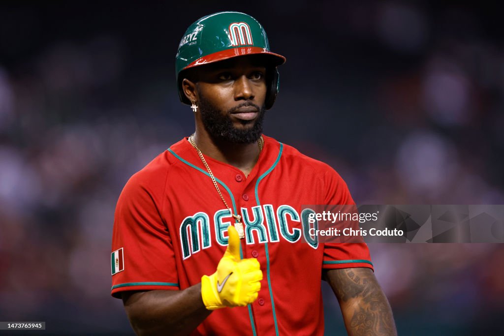 Mexico Randy Baseball Randy Arozarena of Team Mexico gestures at the end of the second ...