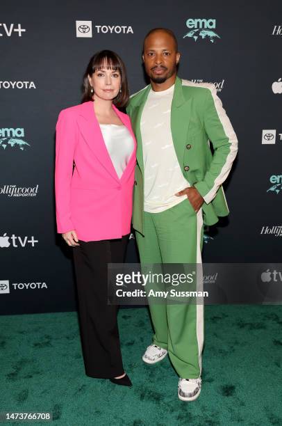 Julie Ann Emery and Cornelius Smith attend the Apple TV+ and The Hollywood Reporter at Environmental Media Association IMPACT Summit at Pendry West...