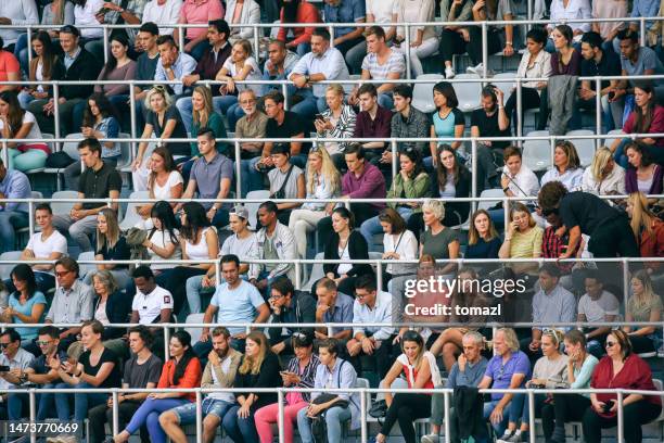 spectators on a stadium - indian football stock pictures, royalty-free photos & images