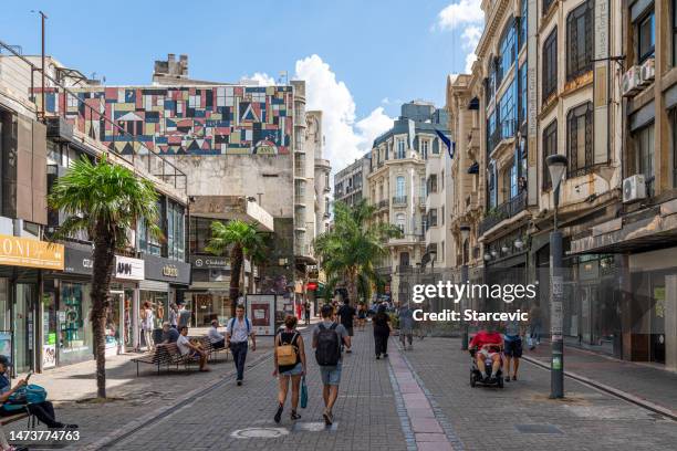 street scene in montevideo, uruguay - montevideo stock pictures, royalty-free photos & images