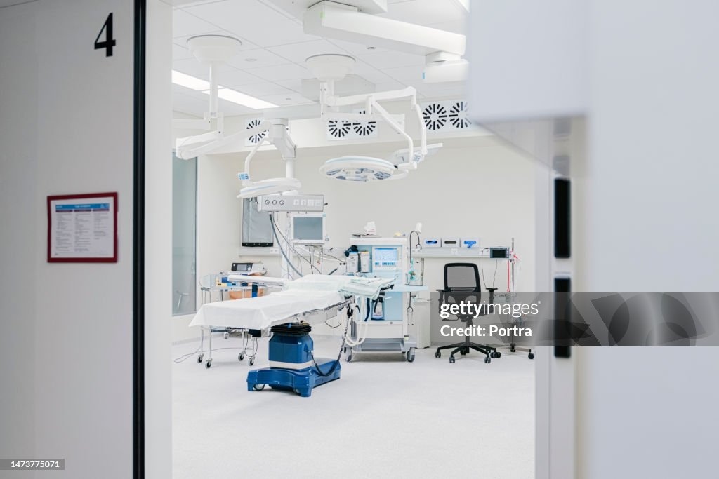 Interior of empty operation theater in a hospital