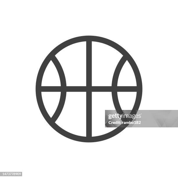 basketball, sport line vector icon on white background. editable stroke. pixel perfect. for mobile and web. outline vector graphics. - basketball fans stock illustrations