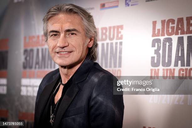 Italian singer and songwriter Luciano Ligabue attends the photocall for "Ligabue: 30 Anni In Un Giorno" at Barberini Cinema on March 15, 2023 in...