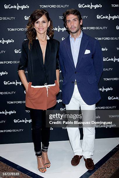 Actress Goya Toledo and Sebastian Palomo Danko attend 'Tom Ford Beauty' shop inauguration at El Corte Ingles on June 28, 2012 in Madrid, Spain.