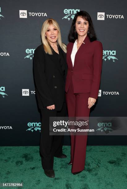 Debbie Levin and Lisa Materazzo attend the Environmental Media Association IMPACT Summit at Pendry West Hollywood on March 15, 2023 in West...