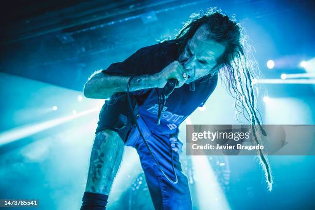 Randy Blythe of Lamb of God performs at La Riviera on March 15, 2023 in Madrid, Spain.
