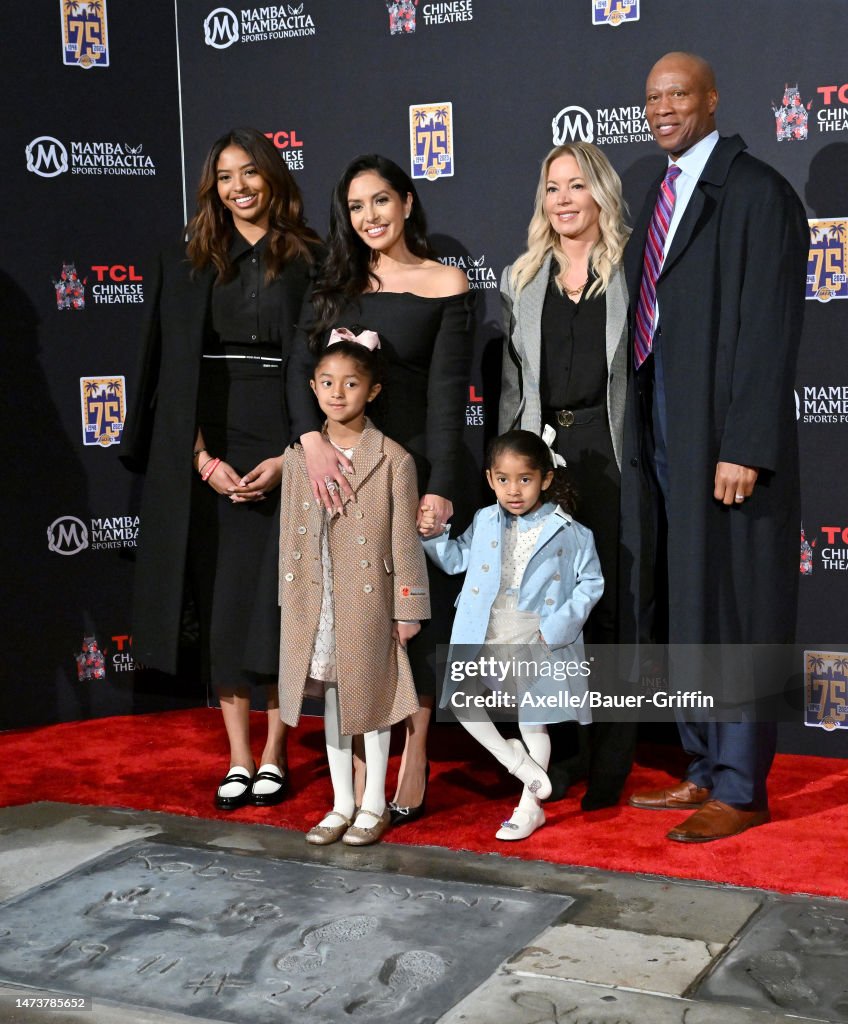 Kobe Bryant's Hand And Foot Prints Placed At TCL Chinese Theatre Forecourt