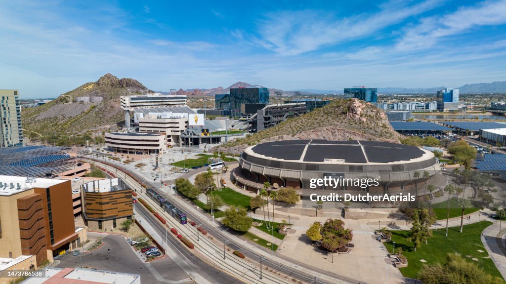 Arizona State View Aerial View Of Arizona State University Campus And Sports Arenas High ...
