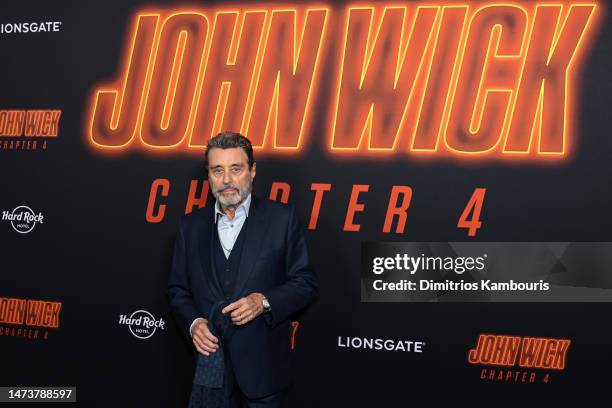 Ian McShane attends Lionsgate's "John Wick: Chapter 4" screening at AMC Lincoln Square Theater on March 15, 2023 in New York City.