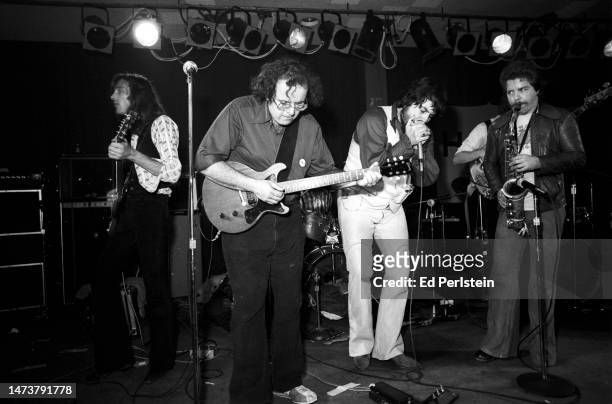 John Cipollina, Nick Gravenites, Billy Roberts and Boots Hughston perform with the 7 Deadly Sins at the Old Waldorf club in San Francisco, California...