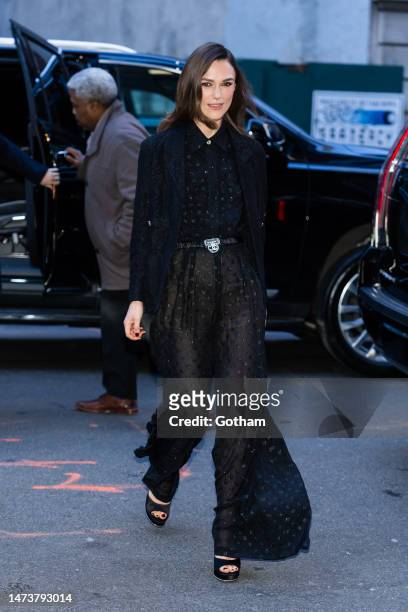 Keira Knightley is seen in Midtown on March 15, 2023 in New York City.