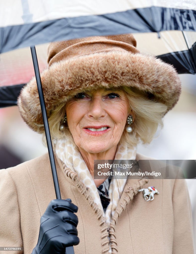 The Queen Consort Attends Cheltenham Festival