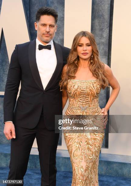 Sofía Vergara, Joe Manganiello arrives at the Vanity Fair Oscar Party Hosted By Radhika Jones at Wallis Annenberg Center for the Performing Arts on...