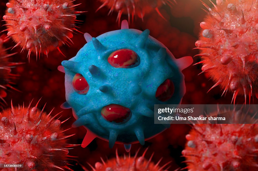 Flu viruses infecting and Mutating.