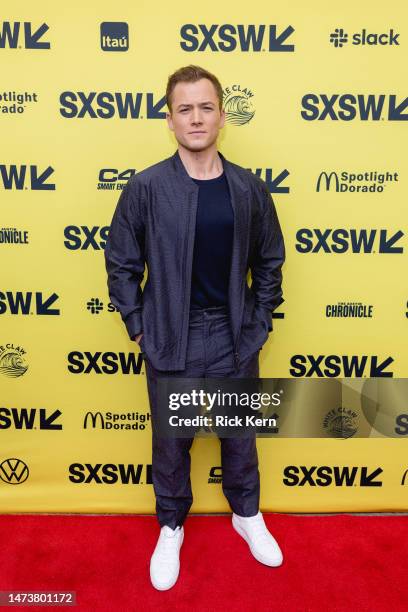 Taron Egerton attends the "Tetris" world premiere at SXSW at The Paramount Theatre on March 15, 2023 in Austin, Texas.