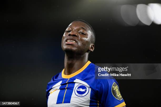 Moises Caicedo of Brighton & Hove Albion looks on during the Premier League match between Brighton & Hove Albion and Crystal Palace at American...