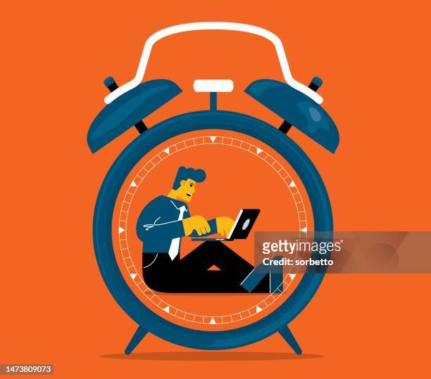 time pressure - businessman - deadline stock illustrations
