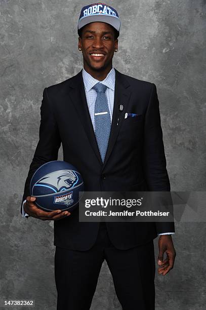 Michael Kidd-Gilchrist, selected second overall by the Charlotte Bobcats, poses for a portrait during the 2012 NBA Draft at The Prudential Center on...