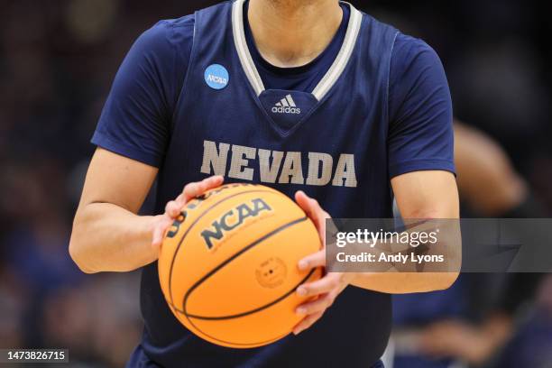 Member of the Nevada Wolf Pack shoots a free throw during the first half against Arizona State Sun Devils in the First Four game of the NCAA Men's...