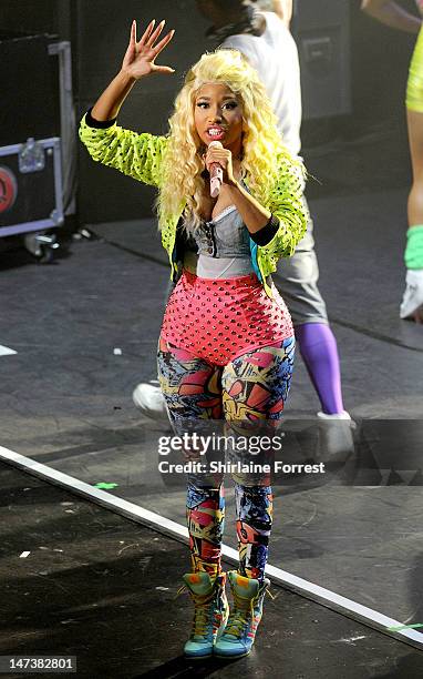 Nicki Minaj performs a sold out show at Manchester Apollo on June 28, 2012 in Manchester, England.