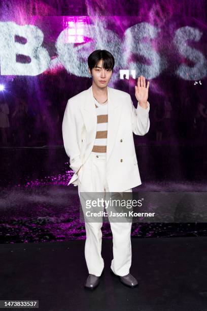 South Korean actor Hwang In-youp attends the Boss Spring/Summer 2023 Miami Runway Show at One Herald Plaza on March 15, 2023 in Miami, Florida.