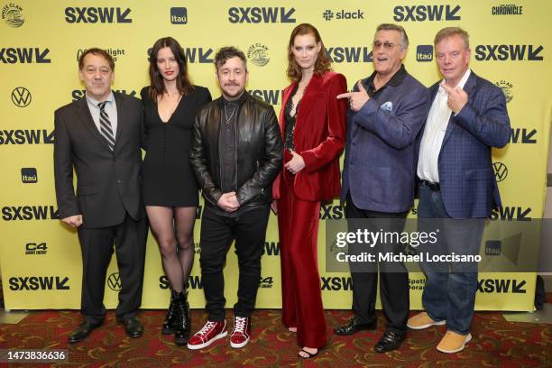 Executive Producer Sam Raimi, Lily Sullivan, Writer and Director Lee Cronin, Alyssa Sutherland, Bruce Campbell and Robert Tapert attend the "Evil...