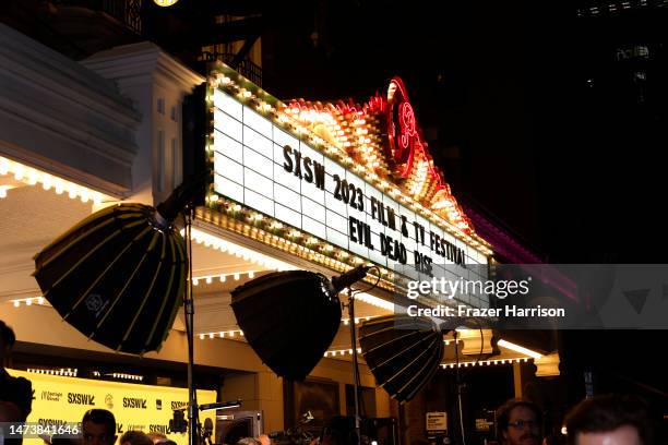 Signage at the "Evil Dead Rise" premiere during 2023 SXSW Conference and Festivals at The Paramount Theater on March 15, 2023 in Austin, Texas.