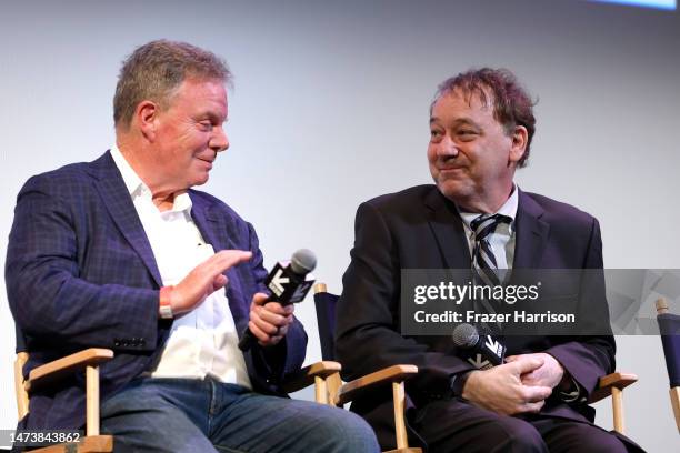 Rob Tapert and Sam Raimi speak at the Q+A for the "Evil Dead Rise" premiere during 2023 SXSW Conference and Festivals at The Paramount Theater on...