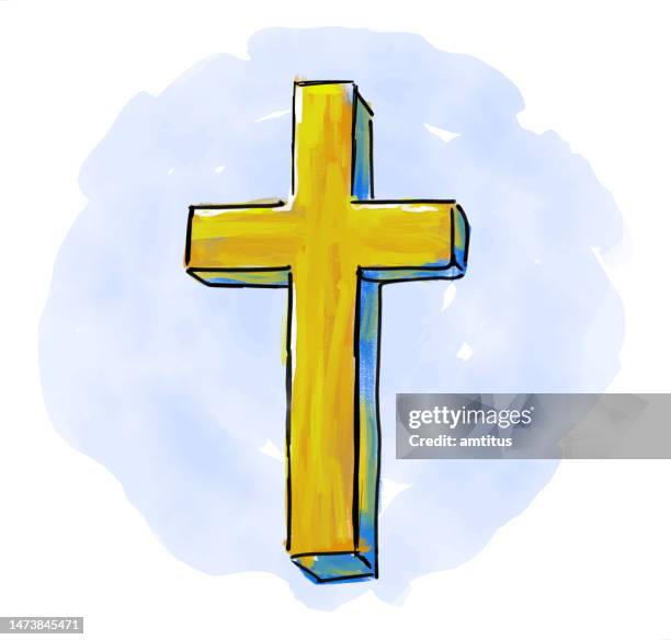 good friday cross template - crucifix stock illustrations