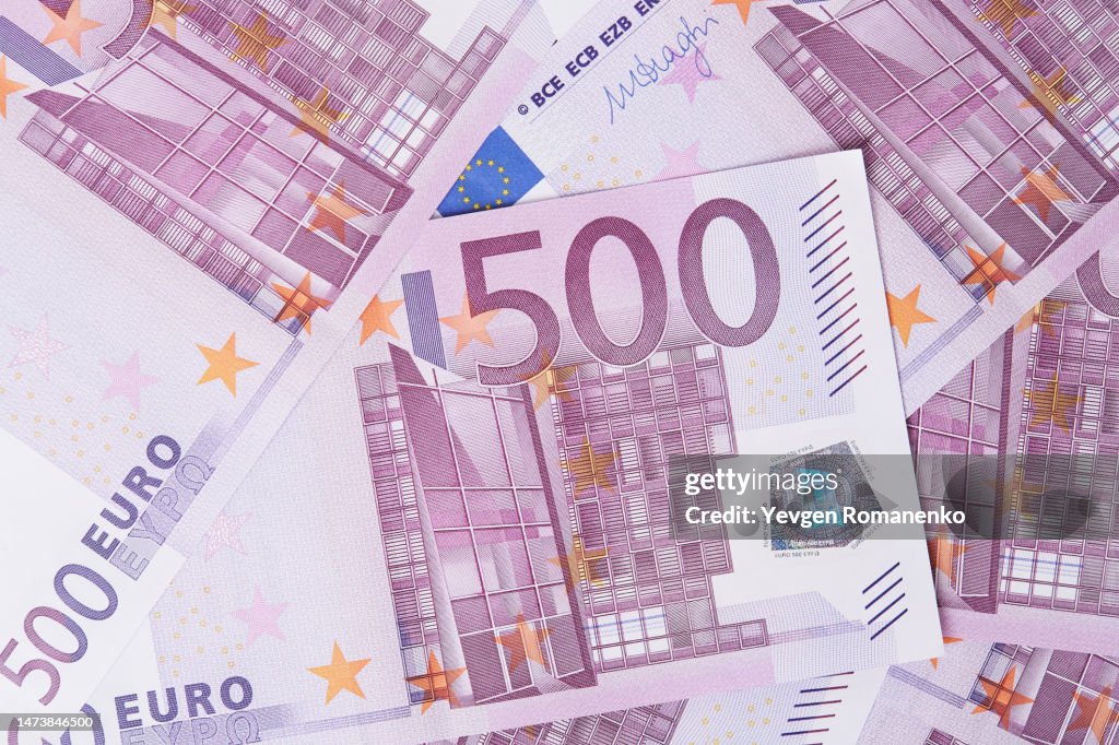 500 euro bills as a background