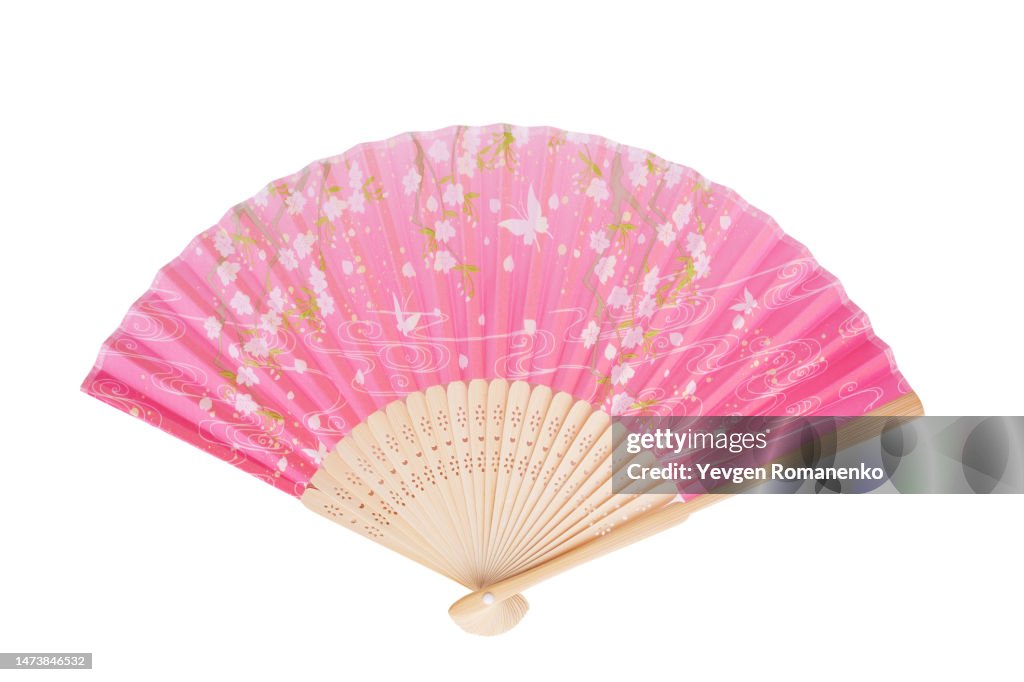 Hand fan isolated on white background