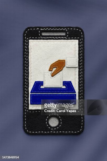 online vote in smartphone - direct democracy stock pictures, royalty-free photos & images