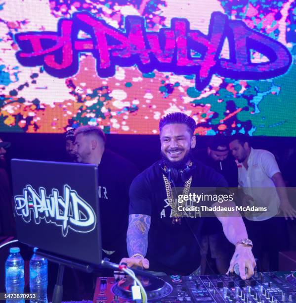 Pauly D performs live at Mandala Beach for Spring Break on March 15, 2023 in Cancun, Mexico.