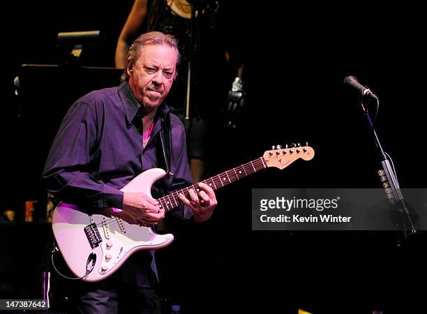 Musician Boz Scaggs of The Dukes of September Rhythm Revue performs at the Gibson Amphitheatre on June 28, 2012 in Universal City, California.