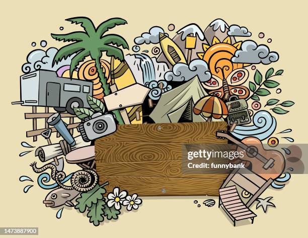 summer relax materials - mountain road stock illustrations